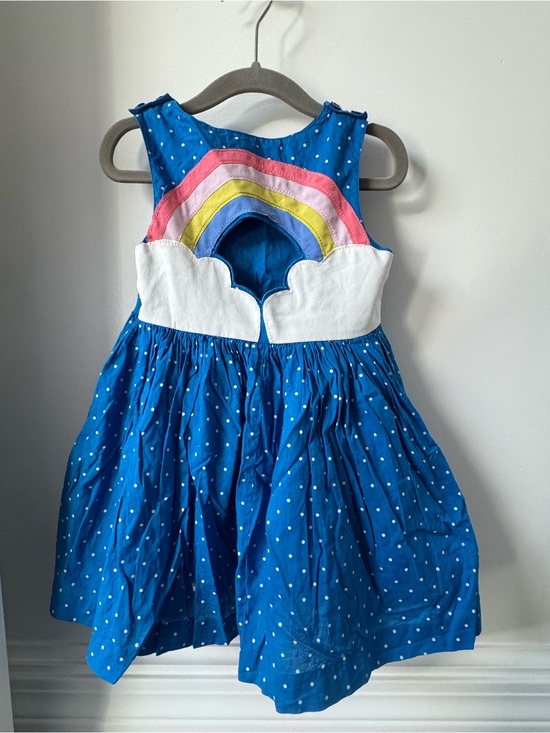 Mini Boden Other - Mini Biden Blue Polka Dot Rainbow Cutout Dress